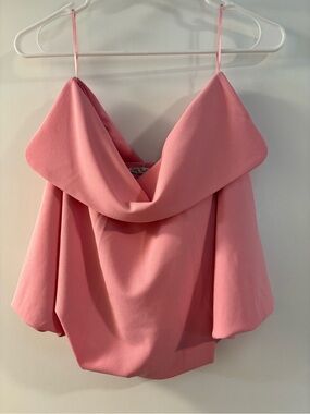 Zara Pink Draped Off-Shoulder Top